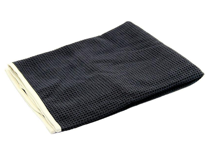 Autofiber Big Thirsty Waffle Weave Drying Towel Black - 25" x 36"