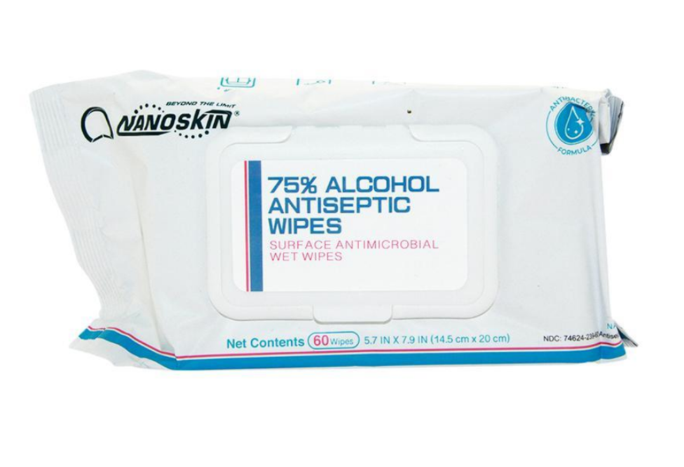 NanoSkin 75% Alcohol Antiseptic Wipes 60 pack