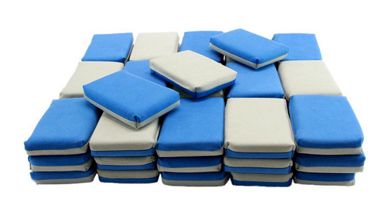 Autofiber Saver Applicator Thin Suede Blue and Gray - 48 Pack